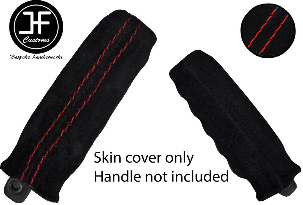 RED STITCH HANDBRAKE HANDLE REAL SUEDE COVER FOR CORVETTE C5 1997-2004