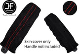 RED STITCH HANDBRAKE HANDLE REAL SUEDE COVER FOR CORVETTE C5 1997-2004