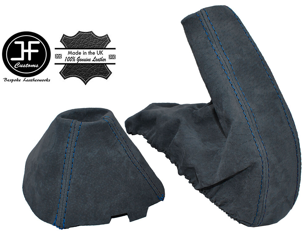 BLUE STITCH FOR BMW 1 SERIES E81 E82 E87 E88 2005-2012 AUTO GRAPHITE SUEDE SET