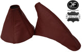 DARK RED LEATHER FITS TOYOTA SUPRA MKIV MK4 1993-2002 MANUAL GEAR HANDBRAKE SET