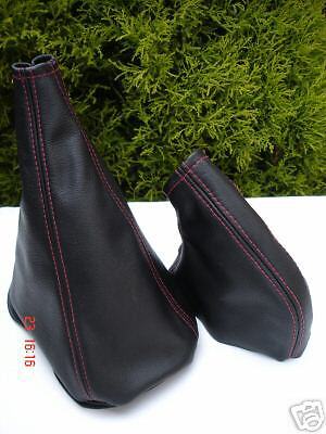 FITS MINI CLASSIC REAL LEATHER GEAR & HANDBRAKE GAITER NEW RED STITCH CUSTOM NEW