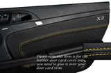 YELLOW STITCH 2X DOOR CARD TRIM SKIN COVERS FITS PORSCHE BOXSTER 987 & CAYMAN