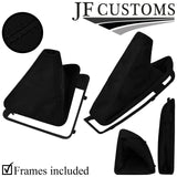 BLACK STITCH SUEDE GEAR HANDBRAKE GAITER+PLASTIC FRAME FOR BMW E81 E82 E87 E88