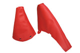 RED LEATHER FITS MINI BMW COOPER S ONE R50 R53 01-06 GEAR&HANDBRAKE GAITER