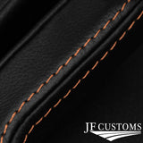 BEIGE STITCH LEATHER COVERED STEERING WHEEL TRIMS+FRAMES FOR FORD MUSTANG 10-14