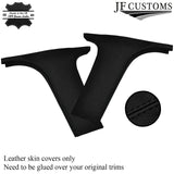 BLACK STITCH ITALIAN LEATHER PILLAR KIT COVERS FOR BMW 3 SERIES E90 05-12 SALOON