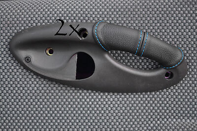 FITS FIAT PUNTO MK2 99-03  blue stitch 2X LEATHER DOOR HANDLE COVERS CUSTOM NEW