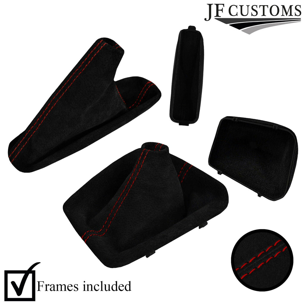 DARK RED STITCH SUEDE GEAR & HANDBRAKE + FRAME FITS 3 SERIES BMW E36 E46 91-05