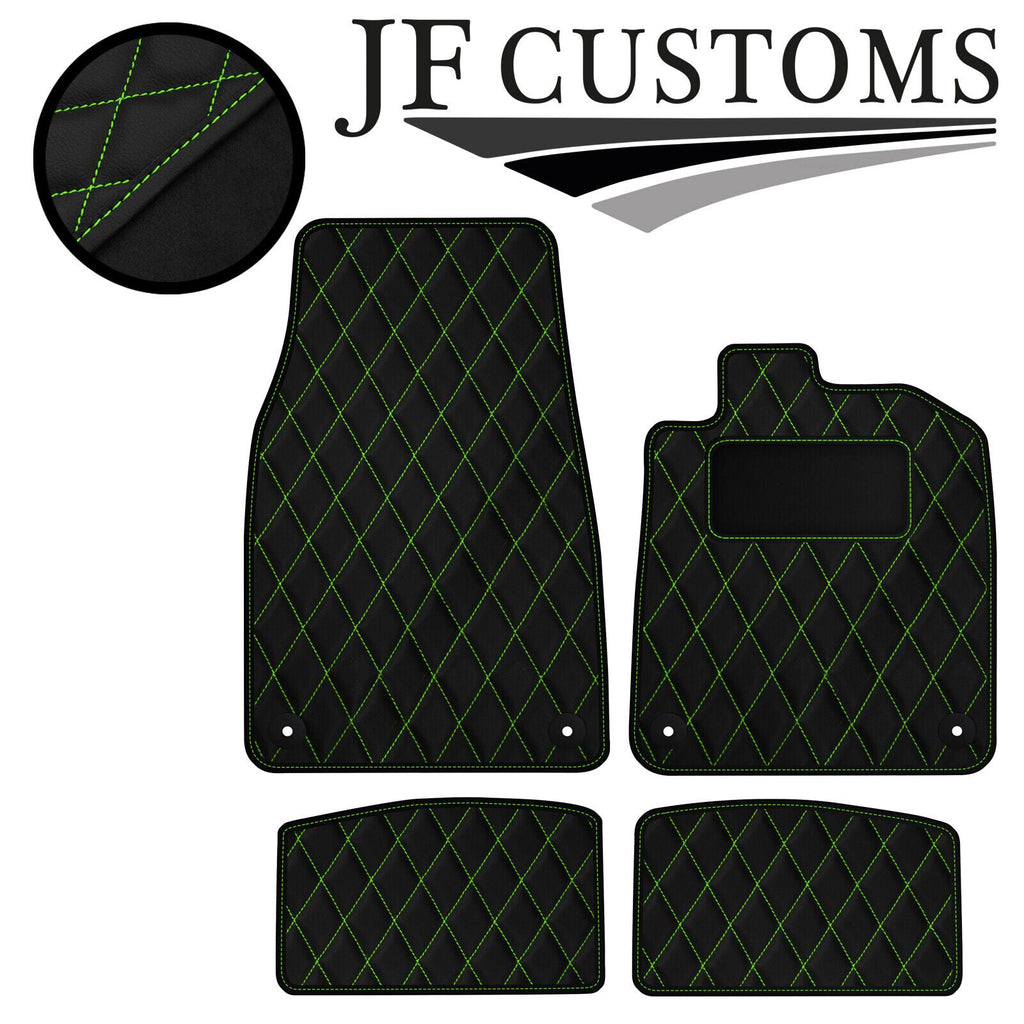 GREEN DIAMOND STITCH VINYL 4XTAILORED FLOOR CARPET FOR PORSCHE TAYCAN 19-21 JF1