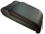 FITS VAUXHALL SIGNUM  ARMREST LEATHER COVER red stitch CUSTOM NEW MADE IN UK