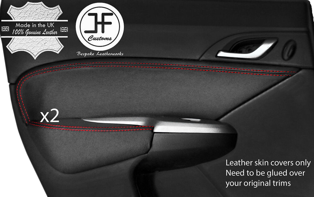 RED STICH 2X REAR DOOR CARD&ARMREST TRIM COVERS FOR HONDA CIVIC 06-12 STYLE 2
