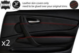 RED STICH 2X FRONT DOOR CARD+HANDLE+DOOR ARMREST TRIMS LTHR COVER FOR BMW E87