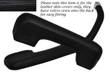 BLACK STITCH 2X FRONT DOOR HANDLE LEATHER COVERS FITS MERCEDES W123 W114 W115