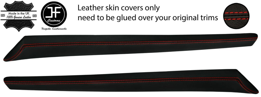 RED  STITCH 2X TOP DOOR CAPPING LEATHER COVERS FOR PORSCHE 911 SC TARGA 78-83