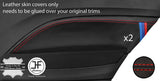 RED STITCH TRI STRIPE 2X REAR DOOR CARD TRIM COVERS FOR BMW F21 11-17 3 DR