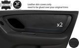 BLACK STITCH 2X FRONT DOOR CARD TRIM LEATHER COVERS FITS MAZDA TRIBUTE 01-07