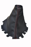 RED DOUBLE STITCH  FITS VW VOLKSWAGEN GOLF Mk5 JETTA LEATHER GEAR GAITER