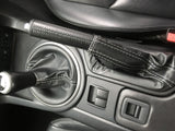 SILVER STITCH FOR MAZDA MX5 MK3 2005-2012 GENUINE LEATHER GEAR HANDBRAKE SET