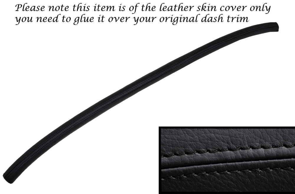 BLACK STITCH TOP RAIL DASH DASHBOARD LEATHER SKIN COVER FITS MG MIDGET 64-79