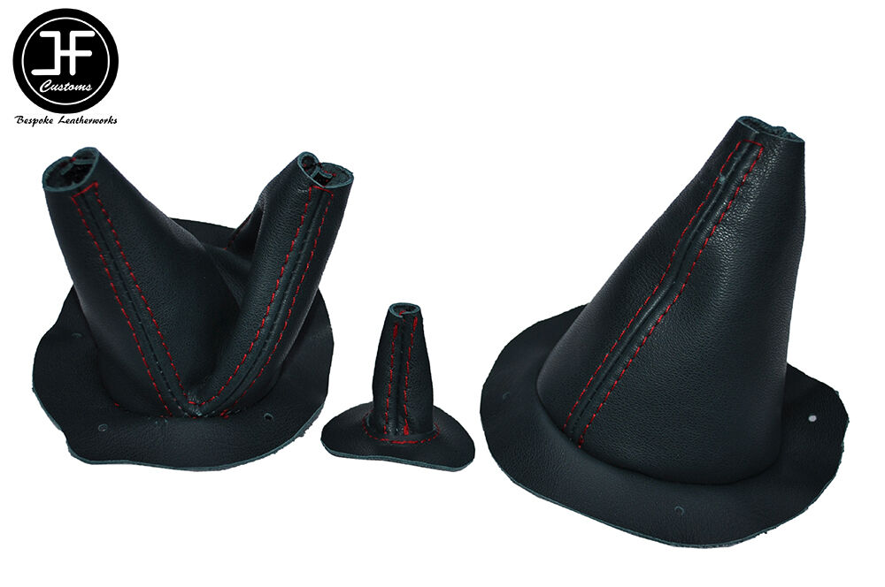 RED STITCH 3X DARK GREEN LEATHER GAITER SET FITS FORD GPW JEEP WILLYS MB