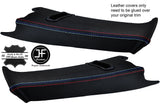 BLACK LEATHER TRI STITCH 2X REAR C PILLAR COVER FOR BMW E39 96-03 ESTATE TOURING
