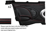 RED STITCH 2X FULL REAR DOOR CARD SKIN COVER FITS BMW MINI COOPER S R56 07-14