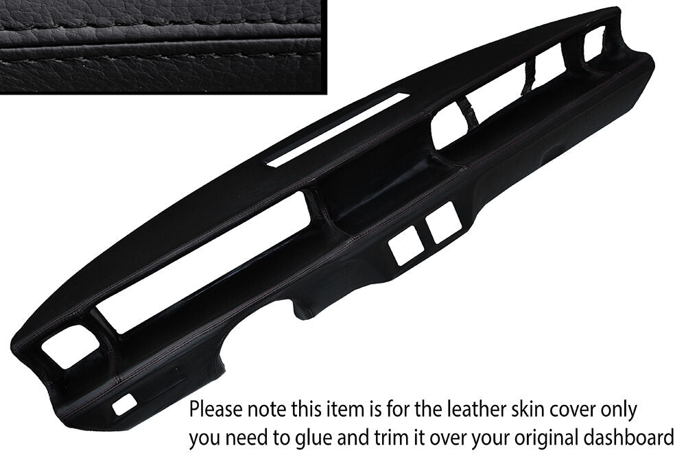 BLACK STITCH DASH DASHBOARD LEATHER SKIN COVER FITS FIAT X1/9 X19 1974-1978
