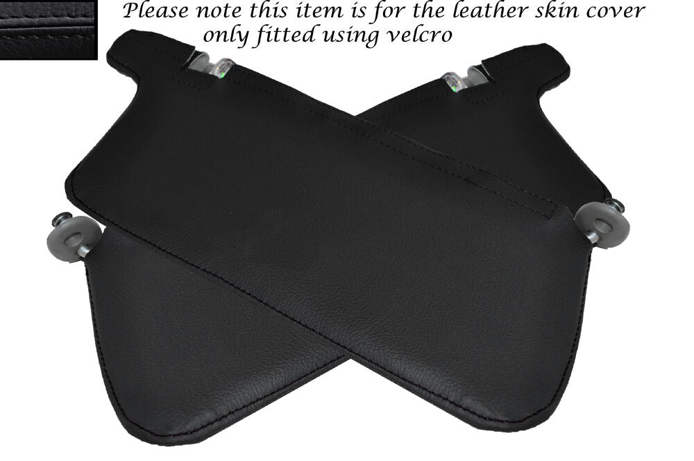 BLACK STITCH 2X SUN VISORS LEATHER COVERS FITS HONDA INTEGRA TYPE R DC2 93-01