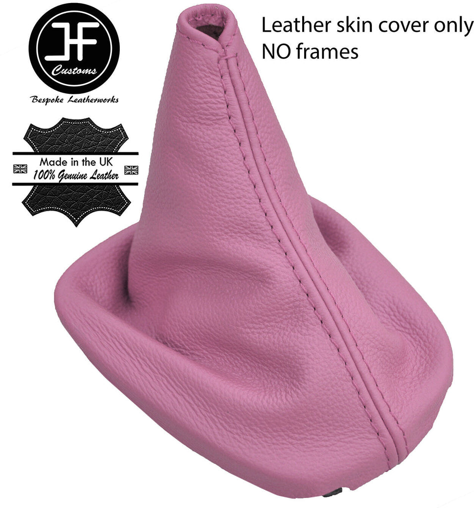 PINK TOP GRAIN REAL LEATHER GEAR GAITER FOR TOYOTA AYGO CITROEN C1 PEUGEOT 107