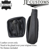 FITS BMW E46 1998-2005 GEAR HANDBRAKE GAITER WHITE DOUBLE STITCH LEATHER