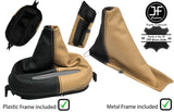 BLACK & OAK REAL LEATHER AUTO GAITER SET+PLASTIC FRAME FOR CORVETTE C5 97-04