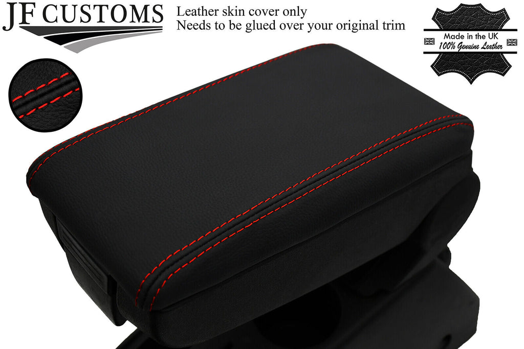 RED STITCH GENUINE LUXE-LEATHER ARMREST LID COVER FOR ALFA ROMEO 147 00-10