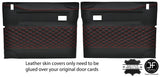 RED DIAMOND STITCH 2X FRONT DOOR CARD COVERS FITS LAND ROVER DEFENDER 90 110