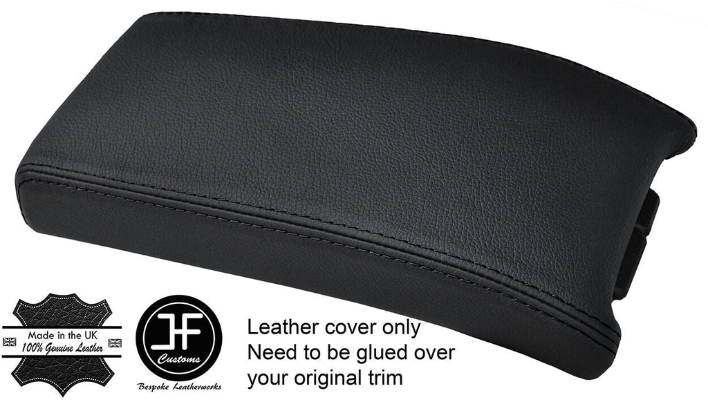 BLACK STITCH REAL LEATHER ARMREST LID COVER FITS MERCEDES CLK W208 C208 97-00