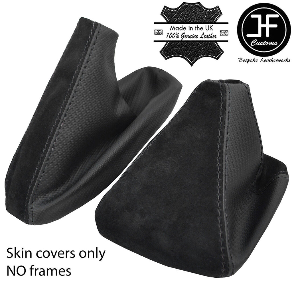 BLACK STITCH CARBON VINYL & SUEDE GEAR HANDBRAKE GAITER FITS BMW Z3 1995-2004
