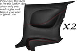 RED STITCHING 2x REAR DOOR CARD LEATHER SKIN COVERS FITS MITSUBISHI FTO 94-01