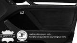 BLACK&BLACK 2X FRONT DOOR CARD TRIM LEATHER COVER FOR AUDI A3 8V 13-19 5DR DSG2