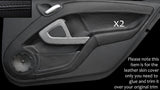 BLACK STITCH 2X DOOR CARDS LEATHER SKIN COVERS FITS SMART FORTWO 451 2007-2014