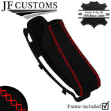 RED LUX-STITCH SUEDE HANDBRAKE GAITER + PLASTIC FRAME FOR BMW E90 E92 E93