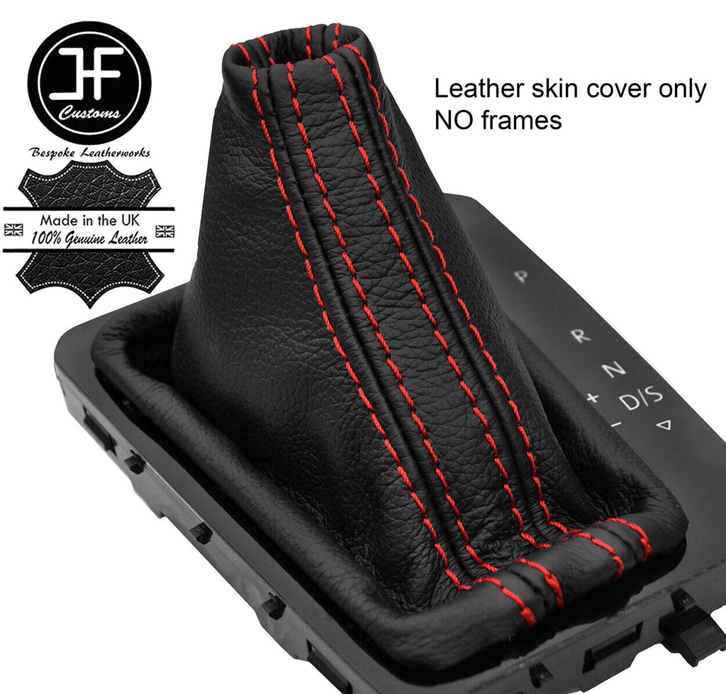 RED  STITCH TOP GRAIN LEATHER DSG AUTOMATIC GEAR GAITER FITS VW ARTEON 17-19