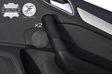 BLACK STITCHING 2X FRONT DOOR HANDLE LEATHER COVERS FITS AUDI Q3 12-16