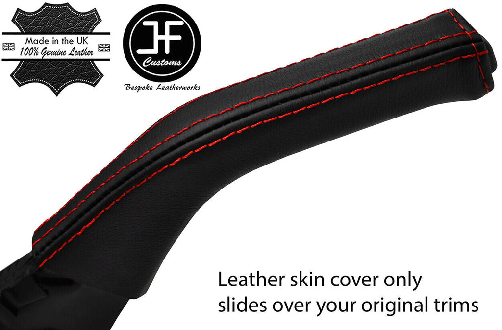 RED STITCH TOP GRAIN LEATHER HANDBRAKE HANDLE COVER FOR SAAB 9000 CS 93-98