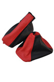 RED BLACK FITS BMW 3 SERIES E36 E46 GEAR HANDBRAKE GAITER LEATHER 2 TONE