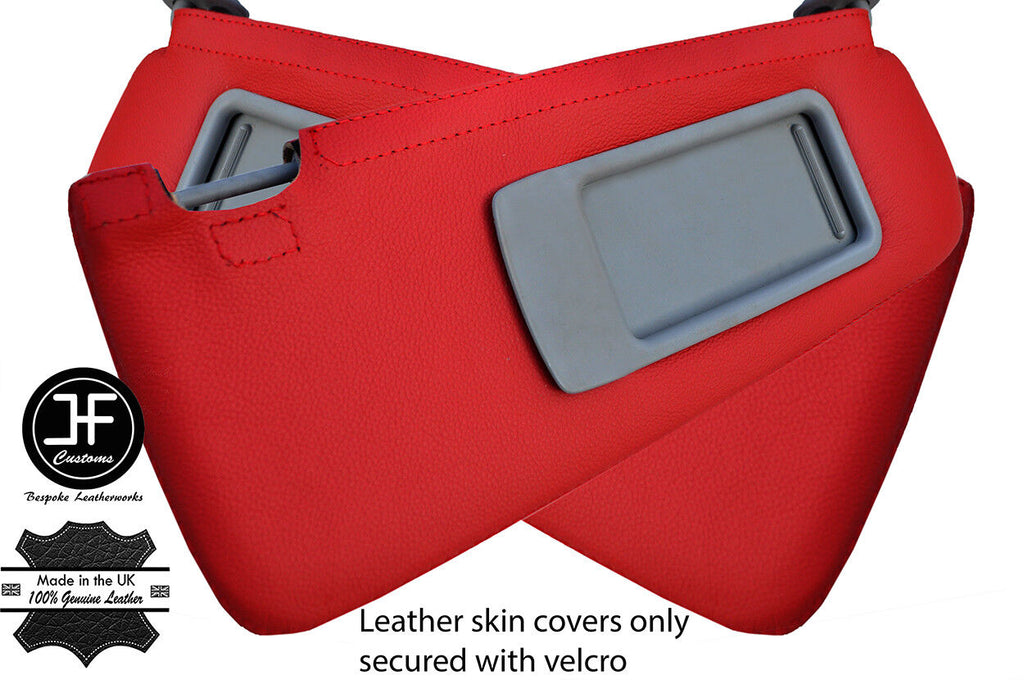 RED REAL GENUINE LEATHER 2X SUN VISOR COVERS FITS BMW 3 SERIES E90 2005-2013