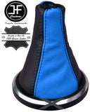 LIGHT BLUE BLACK GENUINE LEATHER GEAR GAITER FOR FORD FIESTA MK6 FUSION 02-2008