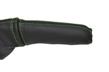 green stitch FITS FORD FOCUS MK1 1998-2004 LEATHER HANDBRAKE HANDLE COVER ONLY