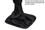 white stitch FITS VOLVO S40 V50 C30 04-12 MANUAL LEATHER GEAR GAITER CUSTOM NEW