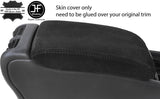BLACK STITCH SUEDE ARMREST LID COVER FOR MERCEDES C CLASS C203 W203 COUPE 01-07