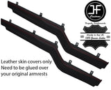 RED STITCHING 2X Z ARMREST LEATHER SKIN COVER FITS VW TYPE 3 T3 1500 1600