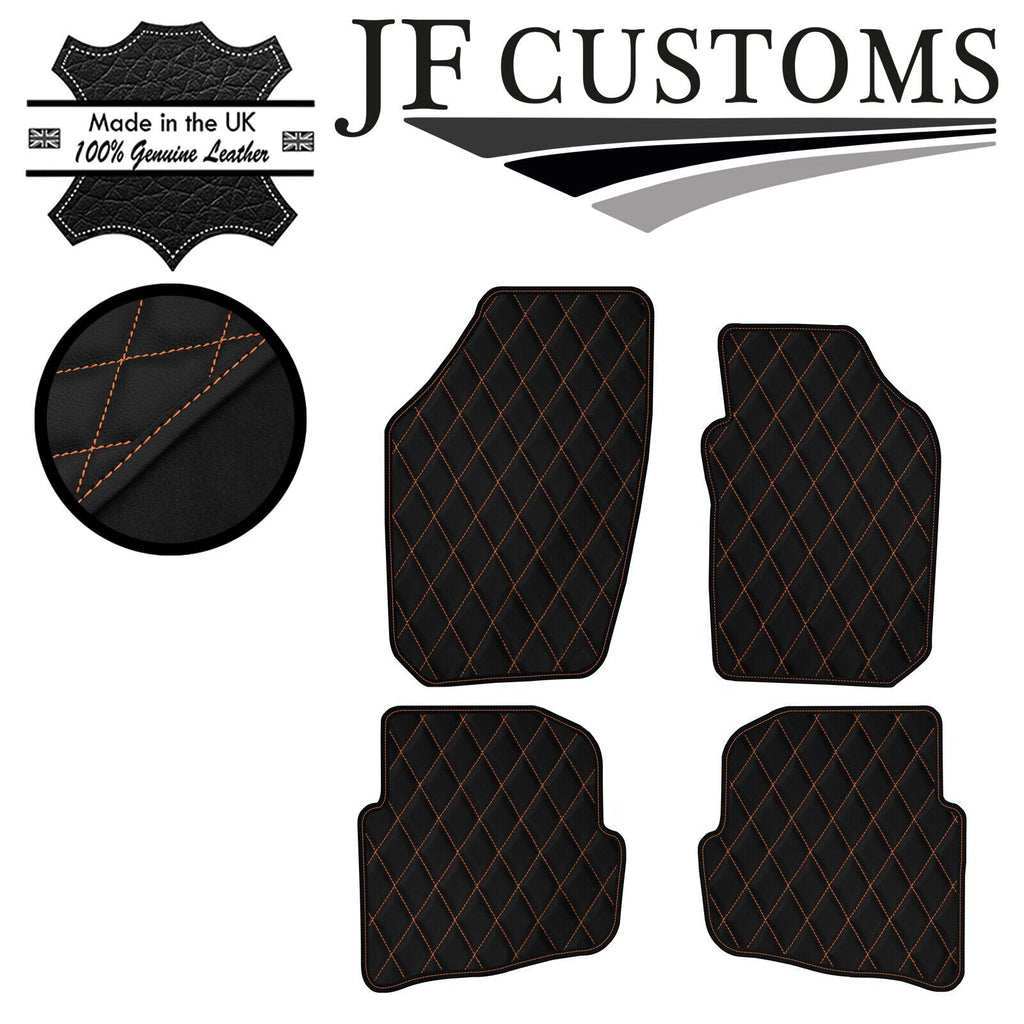 BEIGE DIAMOND STITCH VINYL 4X TAILORED FLOOR MAT CARPETS FOR SEAT IBIZA 02-06